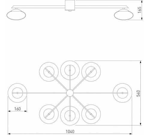 Потолочная люстра Eurosvet Opaline 70220/8 черный