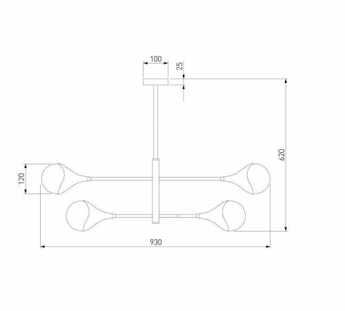 Люстра на штанге Eurosvet Calyx 60168/6 латунь