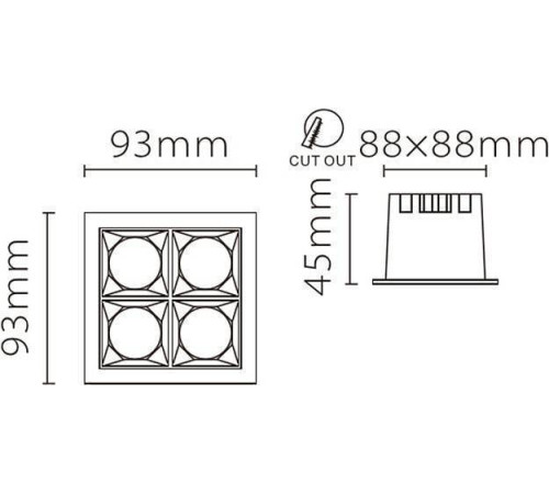 Встраиваемый светильник Fiberli XL003 12130303