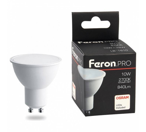 Лампа светодиодная Feron LB-1610 GU10 10 Вт 4000 K 38162
