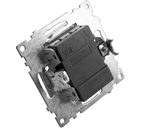 Выключатель двухклавишный без рамки Stekker Катрин 39578