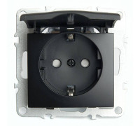 Розетка с заземлением и с шторками, без рамки с крышкой Stekker Эрна 49156