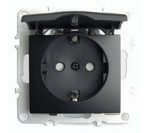 Розетка с заземлением и с шторками, без рамки с крышкой Stekker Эрна 49156