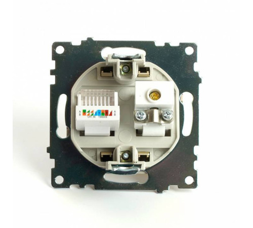 ТВ-розетка и розетка Ethernet RJ-45 без рамки Stekker Катрин 49230