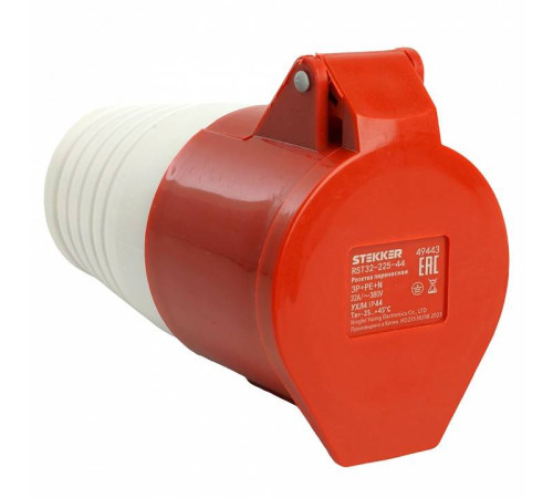 Розетка переносная разборная 3P+P с крышкой Stekker ST 49443