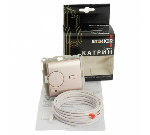 Терморегулятор электромеханический для теплого пола без рамки Stekker GLS00-7117-02 49743