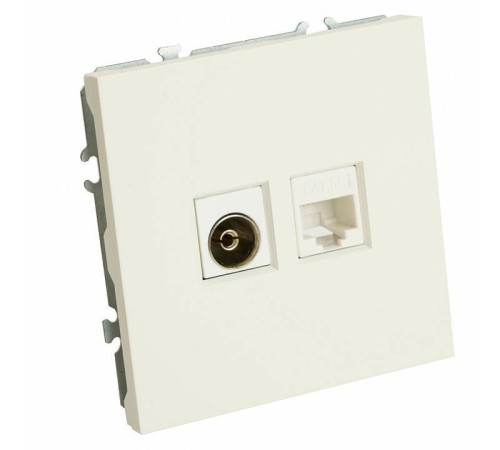 ТВ-розетка и розетка Ethernet RJ-45 без рамки Stekker RST00-5106-01 49872