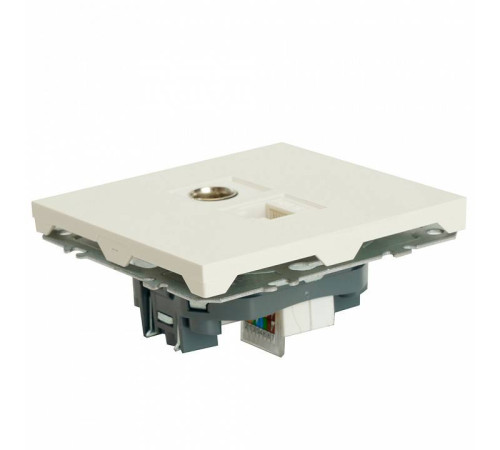 ТВ-розетка и розетка Ethernet RJ-45 без рамки Stekker RST00-5106-01 49872