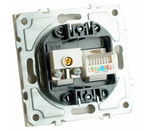 ТВ-розетка и розетка Ethernet RJ-45 без рамки Stekker RST00-5106-01 49872