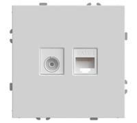 ТВ-розетка и розетка Ethernet RJ-45 без рамки Stekker RST00-5106-01 49872