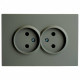 Розетка двойная без заземления, без рамки Stekker Эмили 49955