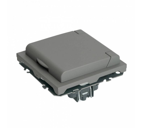 Розетка без заземления и со шторкой, без рамки с крышкой Stekker Эмили 49956