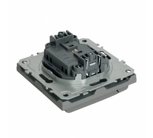 Розетка без заземления и со шторкой, без рамки с крышкой Stekker Эмили 49956