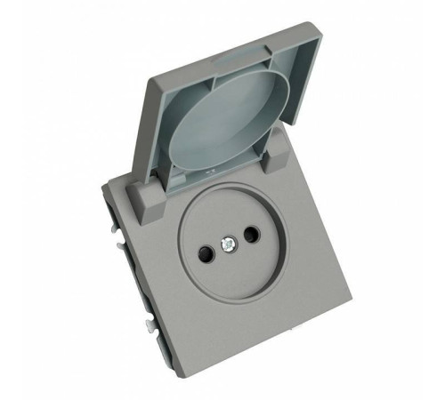 Розетка без заземления и со шторкой, без рамки с крышкой Stekker Эмили 49956