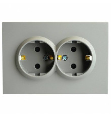 Розетка двойная с заземлением, без рамки Stekker Эмили 49960