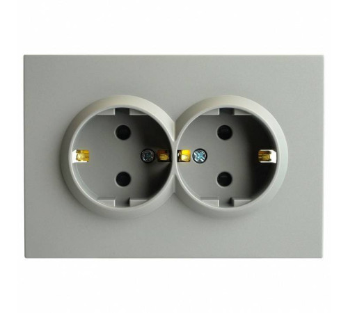 Розетка двойная с заземлением, без рамки Stekker Эмили 49960
