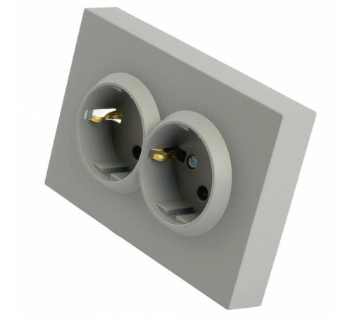 Розетка двойная с заземлением, без рамки Stekker Эмили 49960