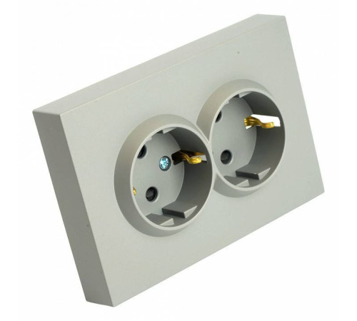 Розетка двойная с заземлением, без рамки Stekker Эмили 49960