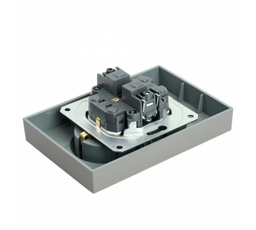 Розетка двойная с заземлением, без рамки Stekker Эмили 49960