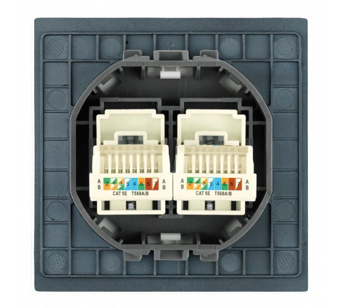 Розетка двойная Ethernet RJ-45 без рамки Stekker Мия 50451