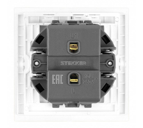 Выключатель одноклавишный без рамки Stekker Мия 50572