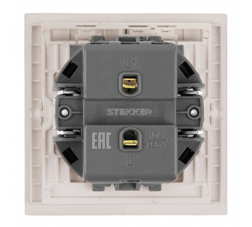 Выключатель одноклавишный без рамки Stekker Мия 50573