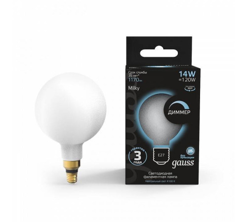 Лампа светодиодная Gauss Filament E27 14Вт 4100K 153202214-D