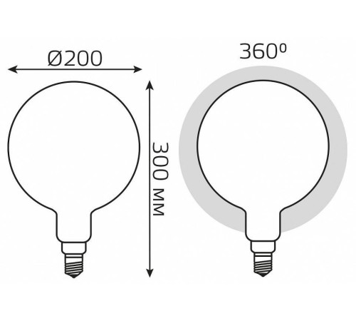 Лампа светодиодная Gauss Filament E27 14Вт 4100K 153202214-D