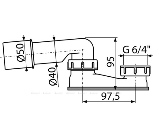 Гидрозатвор AlcaPlast A532 сниженный Ø50 мм A532-DN50