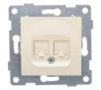 Розетка двойная RJ-12 и Ethernet RJ-45, без рамки Gusi Electric UGRA С11КТ-003