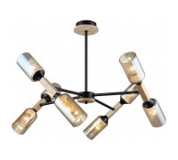 Люстра на штанге Imex MD.5495 MD.5495-8-S-BK+WOOD