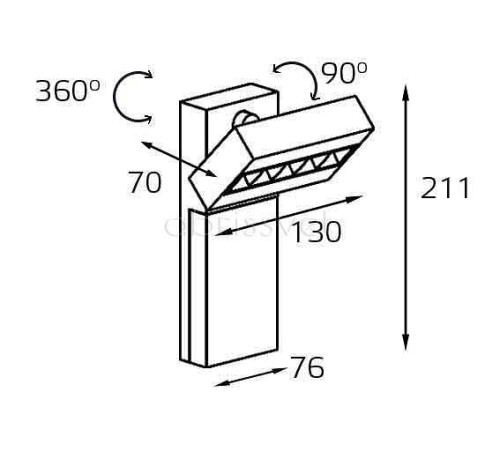 Настенно-потолочный прожектор Italline Focus cold FOCUS COLD wh/bl/bl dim