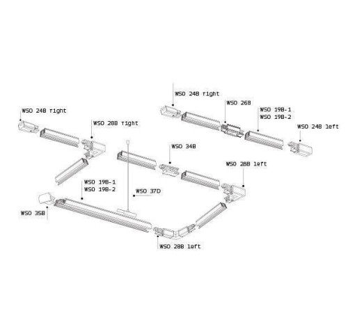 Трек накладной Italline WSO WSO 19B-1 white