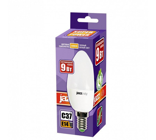 Лампа светодиодная Jazzway PLED-SP C37 9w E14 3000K