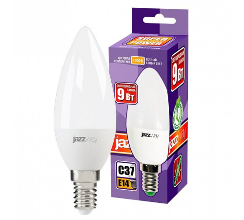 Лампа светодиодная Jazzway PLED-SP C37 9w E14 3000K