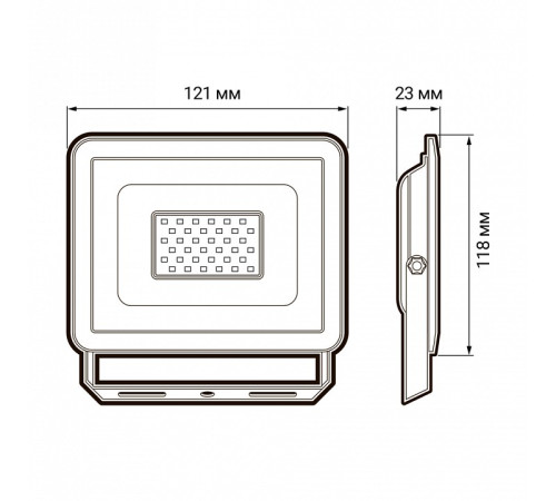 Настенно-потолочный прожектор Jazzway СДО-10 20w 6500K GR IP65
