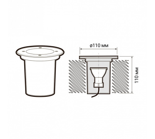 Встраиваемый в дорогу светильник Jazzway PGR R110 GU10-1 Chrome 230V IP67