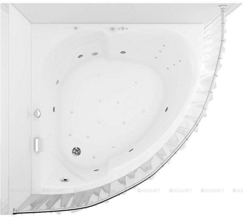 Карниз для ванны Aquanet Santiago дуга 1600x1600 мм нержавеющая сталь 00169481