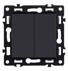 Выключатель двухклавишный без рамки Kollinger Asthetik AS-004BK