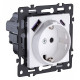 Розетка с заземлением и со шторкой и 2хUSB type A и C, без рамки Kollinger Asthetik AS-016WH