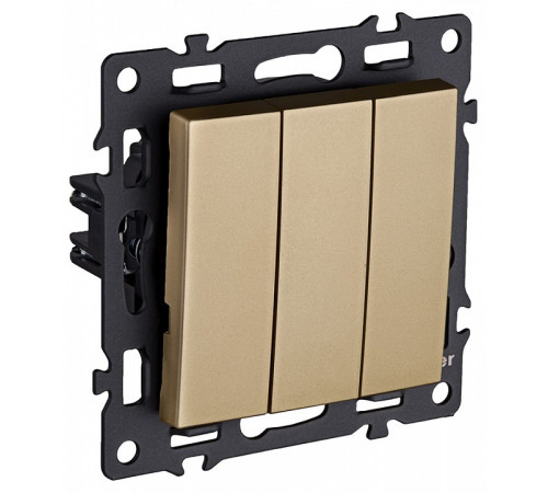 Выключатель трехклавишный без рамки Kollinger Asthetik AS-710GD