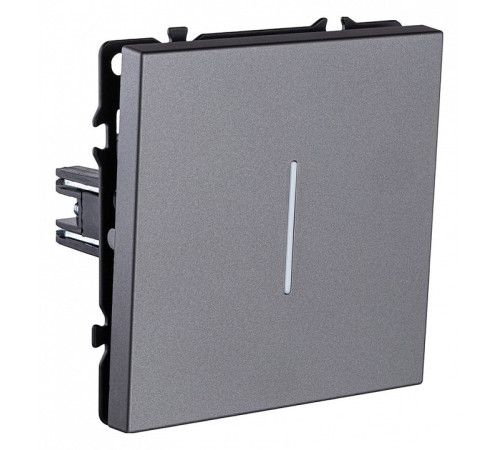 Выключатель проходной одноклавишный с подсветкой без рамки Kollinger Eclipse EC-008GY