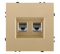 Розетка двойная Ethernet RJ-45 и со шторками, без рамки Kollinger Eclipse EC-018GD