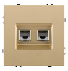Розетка двойная Ethernet RJ-45 и со шторками, без рамки Kollinger Eclipse EC-018GD