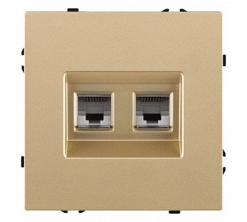 Розетка двойная Ethernet RJ-45 и со шторками, без рамки Kollinger Eclipse EC-018GD