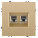 Розетка двойная Ethernet RJ-45 и со шторками, без рамки Kollinger Eclipse EC-018GD