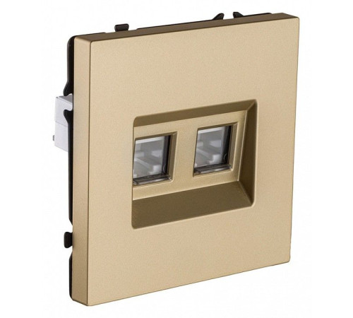 Розетка двойная Ethernet RJ-45 и со шторками, без рамки Kollinger Eclipse EC-018GD