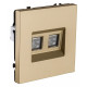 Розетка двойная Ethernet RJ-45 и со шторками, без рамки Kollinger Eclipse EC-018GD