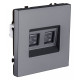 Розетка двойная Ethernet RJ-45 и со шторками, без рамки Kollinger Eclipse EC-018GY