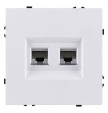Розетка двойная Ethernet RJ-45 и со шторками, без рамки Kollinger Eclipse EC-018WG